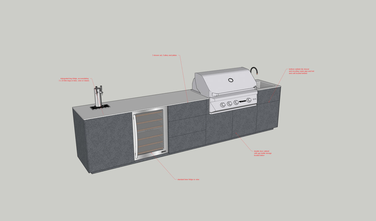 Love Kitchens Aria Bay Outdoor Kitchen - Image 1